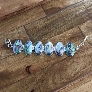 Abalone and sterling bracelet.  Stunning.